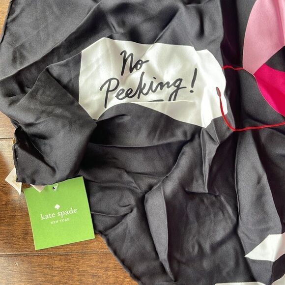 Kate Spade New York Present Silk Square Scarf Black Scarves - Picture 3 of 4
